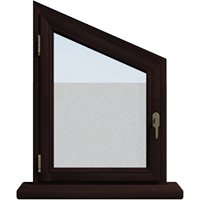 Деревянное окно – трапеция из лиственницы Модель 118 Браун